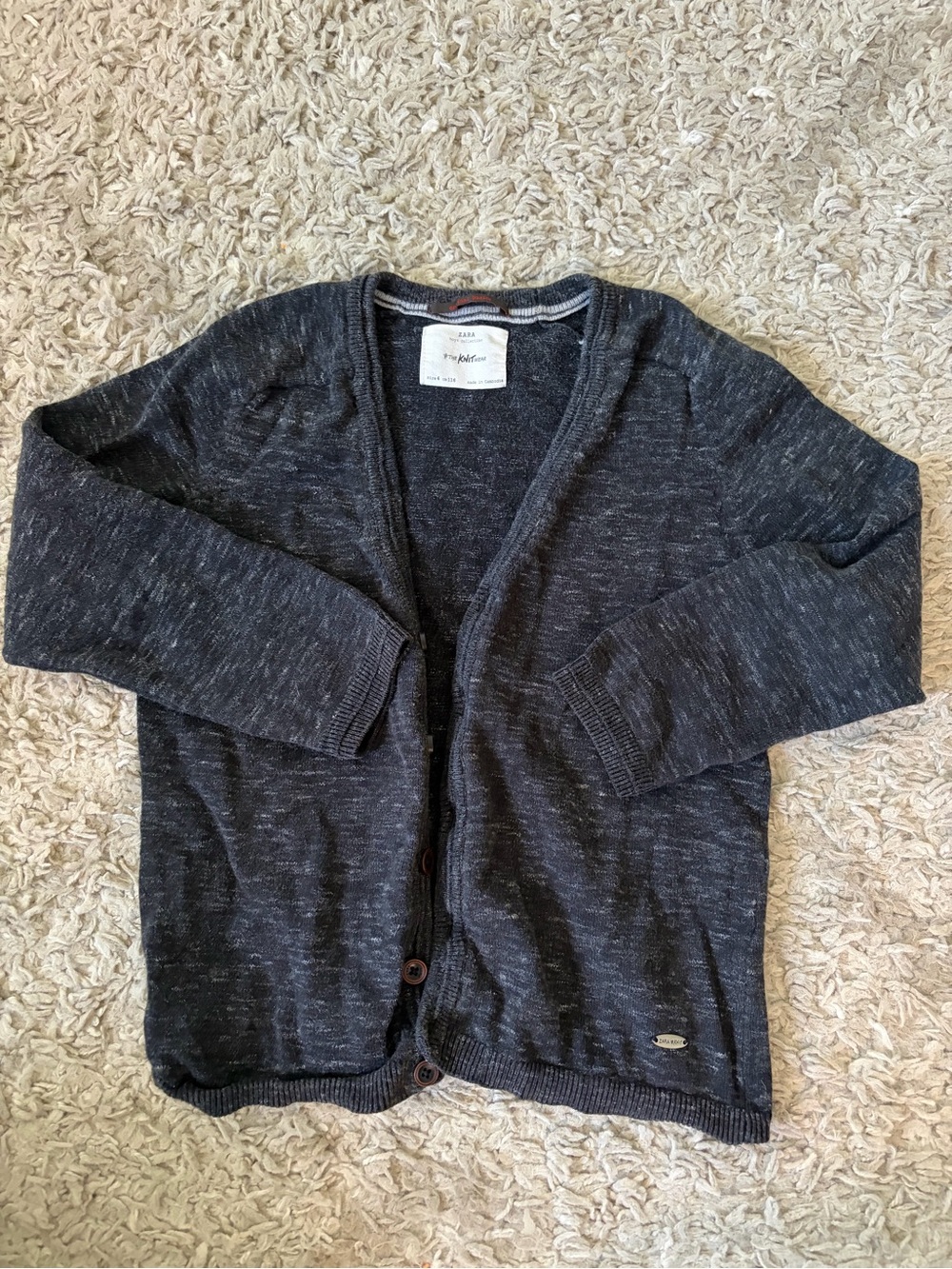 ZARA kids dark grey cardigan, size 6